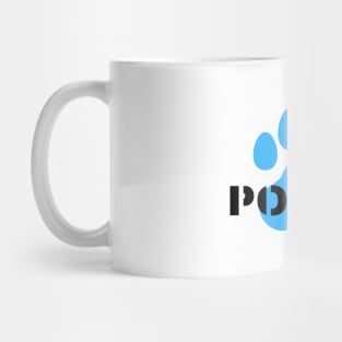 Police and dog paw print design in black and blue Mug